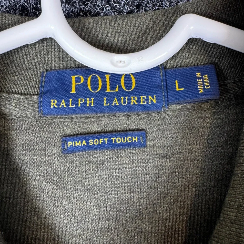 Polo Ralph Lauren Pima Soft Touch Polo Shirt Mens Large Olive Green Short Sleeve